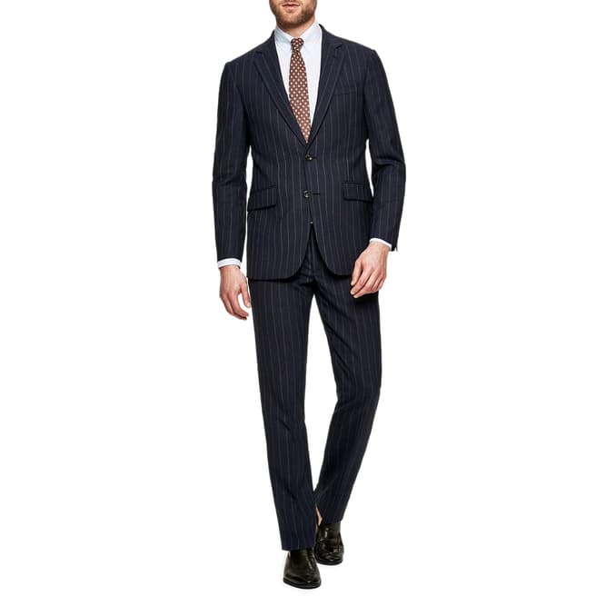 Hackett London Navy Stripe Mayfair Wool Suit