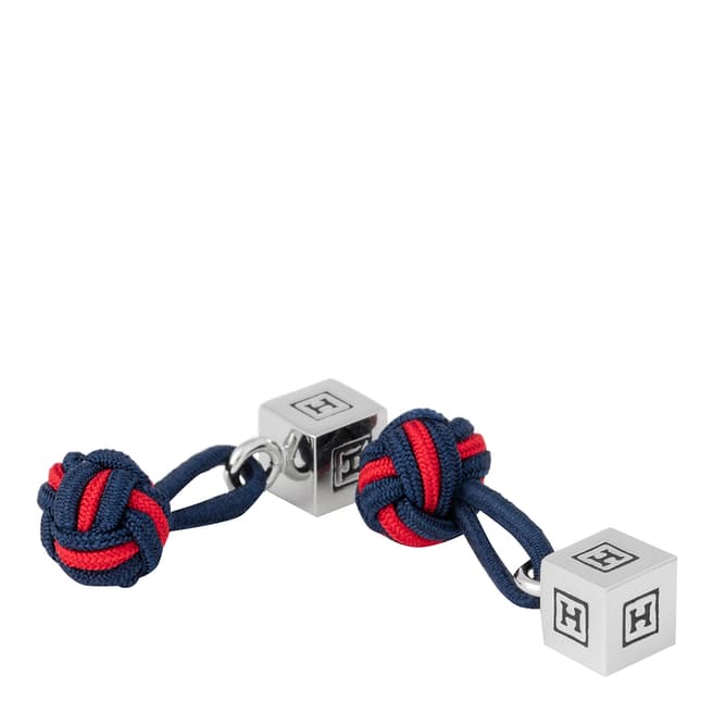 Hackett London Navy/Red Knot Cube Cufflinks