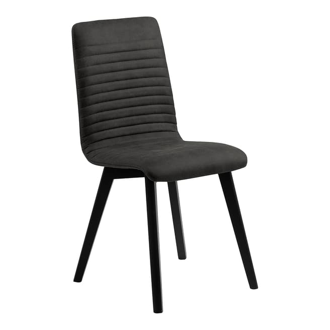 Scandi Luxe Pair Of Arosa Dining Chairs, Anthracite