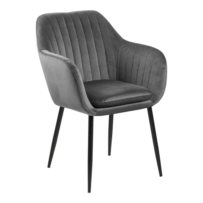 Actona Emilia Carver Dining Chair, Dark Grey