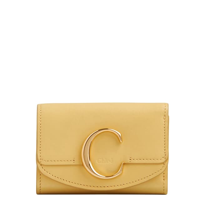 Chloe Honey Gold C Mini Trifold Wallet