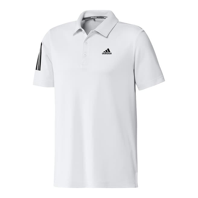 Adidas Golf Men's White 3 Stripe Basic Polo