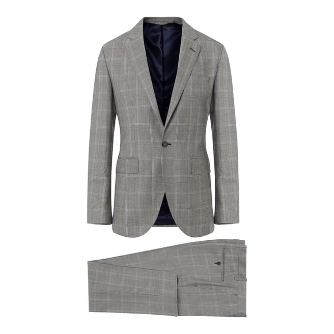 Hackett London Charcoal Check Wool Suit