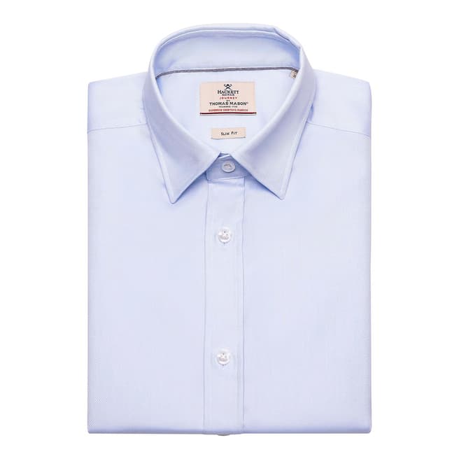 Hackett London Blue Mayfair Pin Collar Shirt