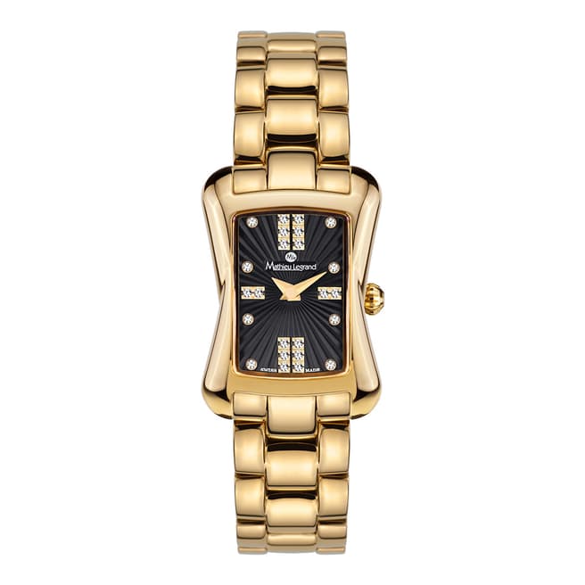 Mathieu Legrand Women's Gold/Black Stainless Steel Quartz Watch