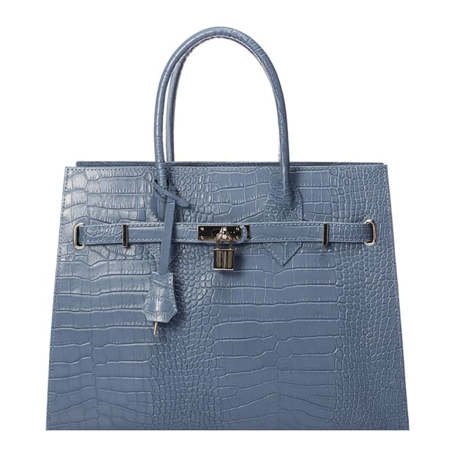 Giorgio Costa Light Blue Leather Top Handle Bag