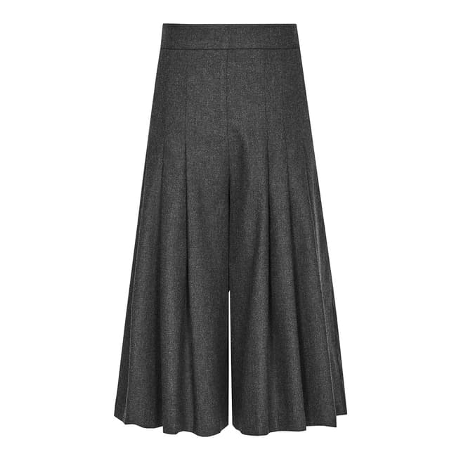 Reiss Charcoal Carson Pleat Culottes