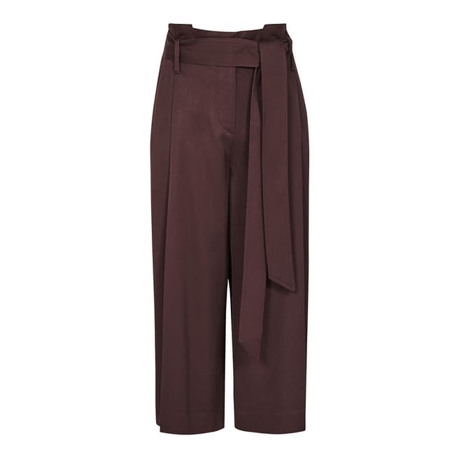 Reiss Deep Red Ludlow Pleat Culottes