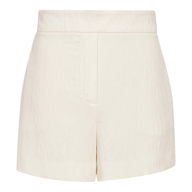 Reiss White Lana Plisse Shorts