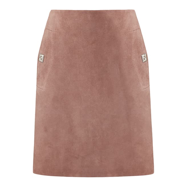 Reiss Pink Suede Pippa Mini Skirt