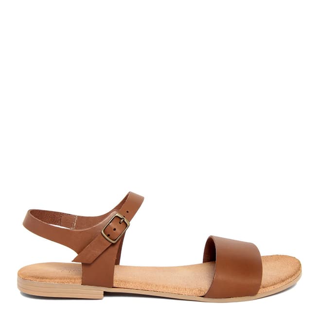 Lionellaeffe Brown Leather Cuoio Flat Sandal