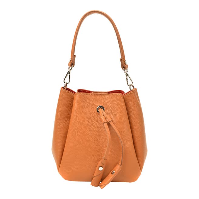 Luisa Vannini Cognac Leather Top Handle Bag