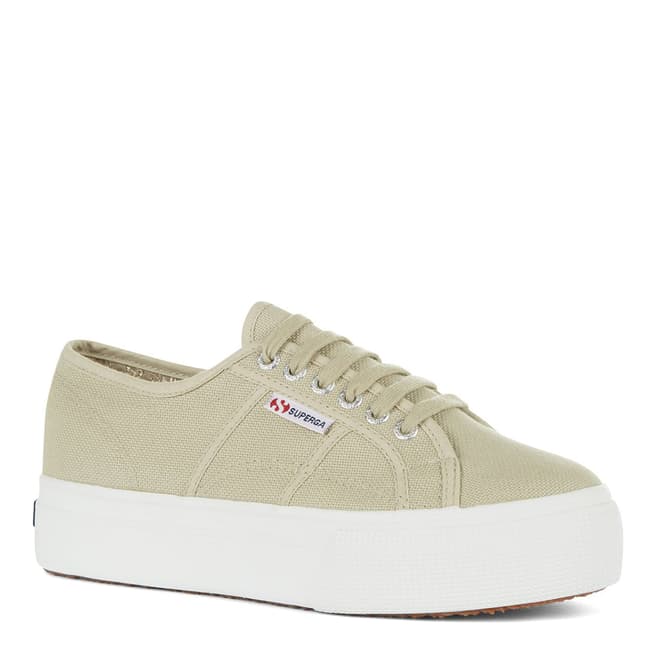 Superga Taupe 2790 Acot Linea Up and Down Canvas Trainers