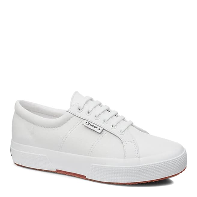 Superga White 2750 Nappa Leather Padded Trainers