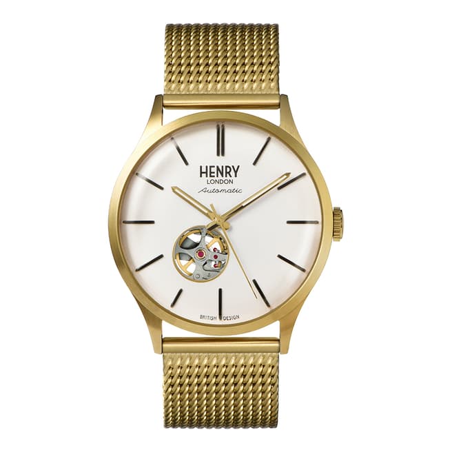 Henry London Gold Heritage Automatic Mesh Watch