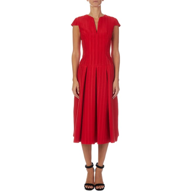 Amanda Wakeley Red Midi Occasion Dress