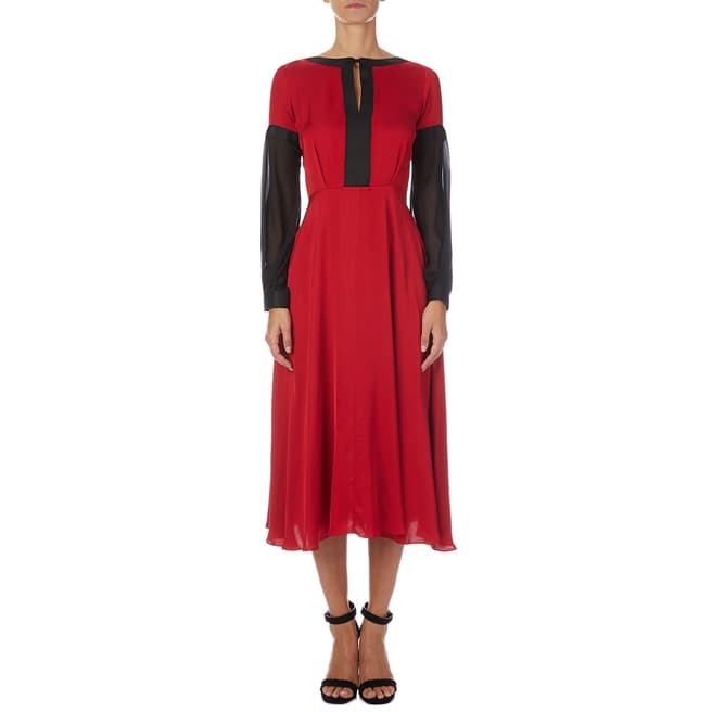 Amanda Wakeley Red Midi Flare Dress