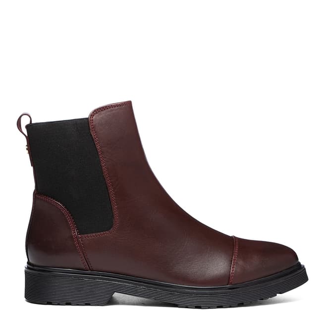 Dune London Burgundy Leather Paysan Chelsea Boots
