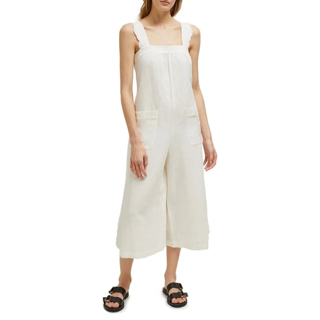 Great Plains White Safi Linen Jumpsuit