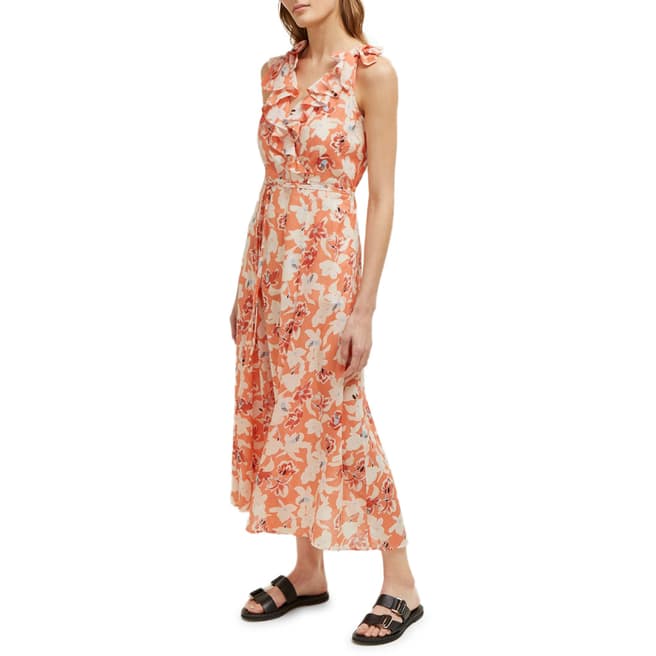 Great Plains Orange Tulum Floral Maxi Dress