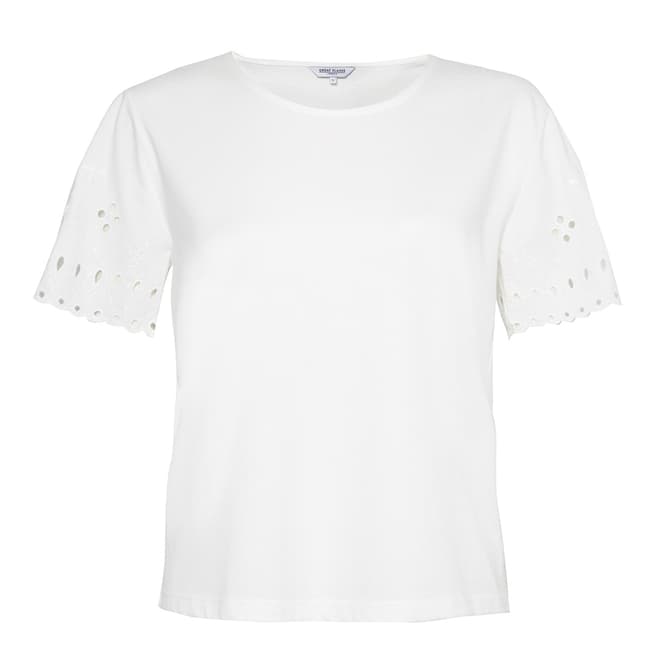Great Plains White Bali Embroidery Jersey Top