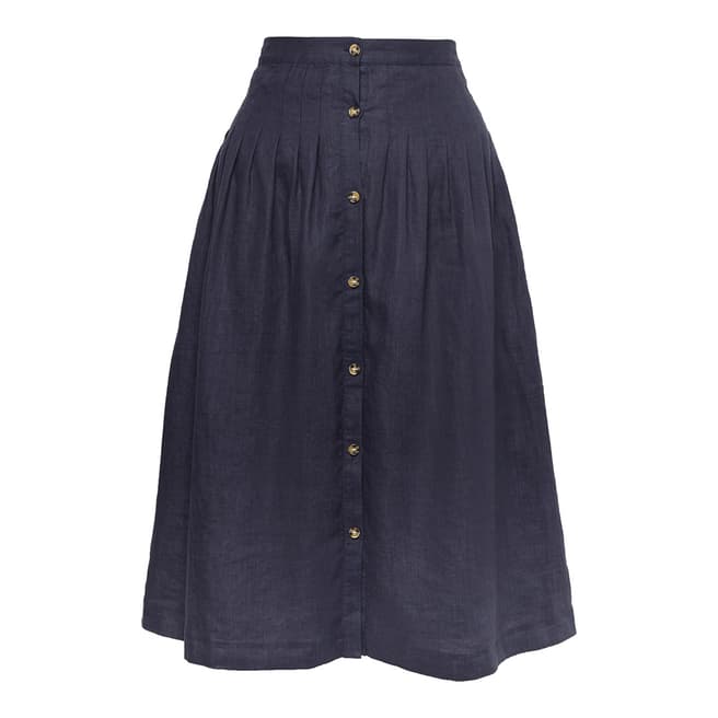 Great Plains Navy Safi Linen Midi Skirt