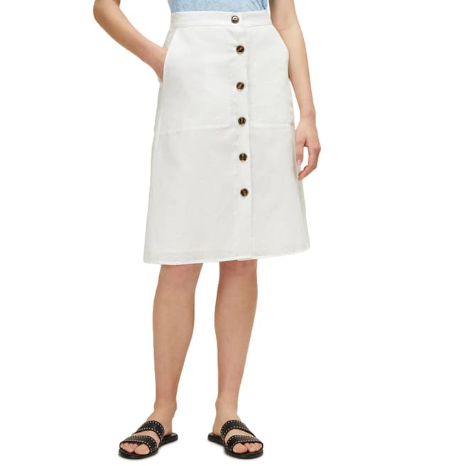 Great Plains White Dana Blend Buttoned Skirt