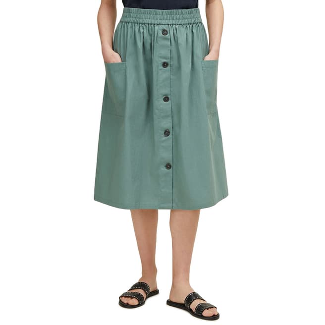 Great Plains Sage Green Hampton Buttoned Skirt