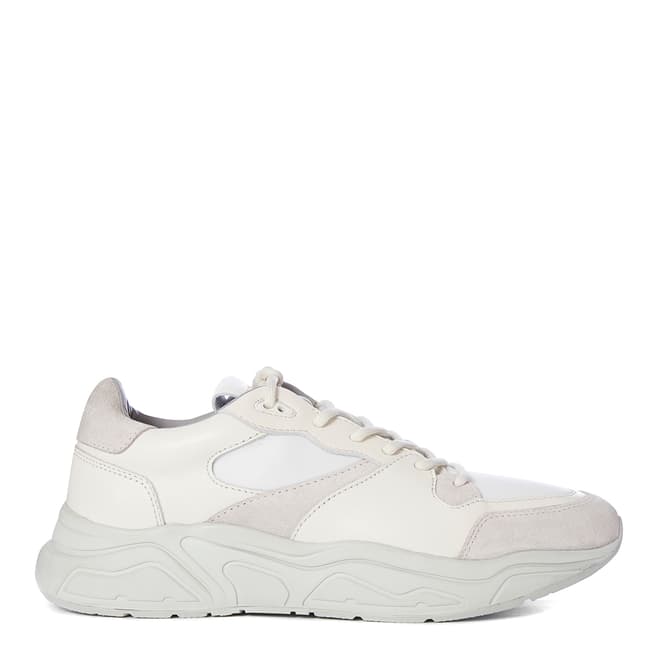 AllSaints White Verge Leather Runner Trainers