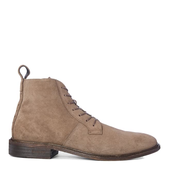 AllSaints Taupe Brown Suede Trent Boots