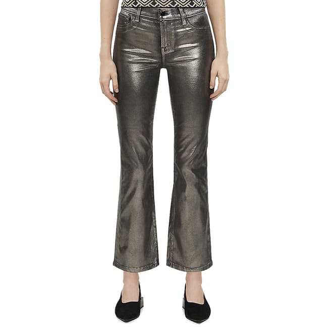 J Brand Silver Selena Coated Bootcut Stretch Jeans
