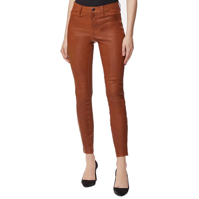 J Brand Rust L8001 Skinny Leather Trousers