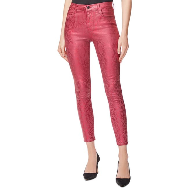 J Brand Red Alana Cropped Skinny Stretch Jeans
