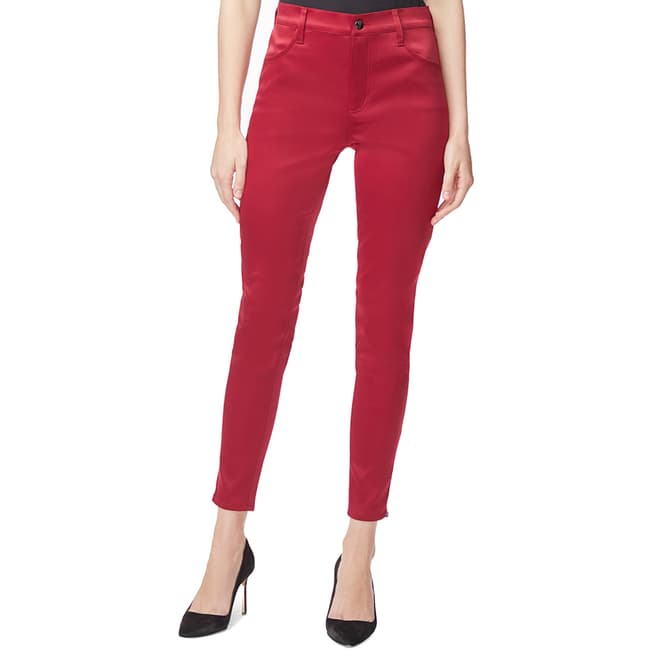 J Brand Red Alana Zip Skinny Stretch Jeans