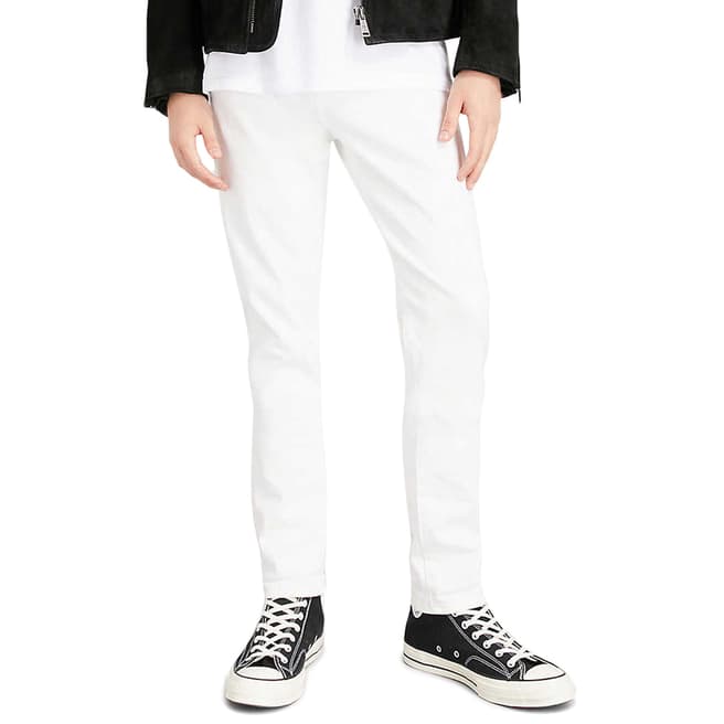 J Brand White Tyler Tapered Stretch Jeans