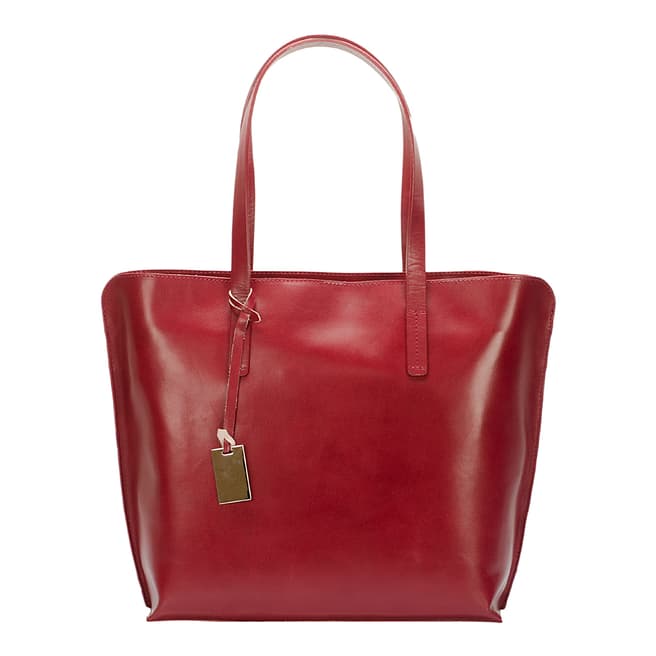 Massimo Castelli Burgundy Leather Top Handle Bag