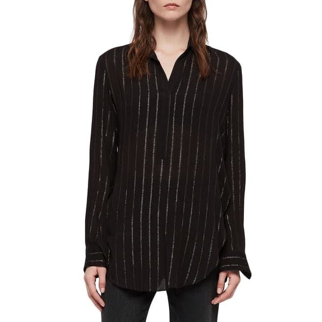 AllSaints Black Stripe Keri Shirt