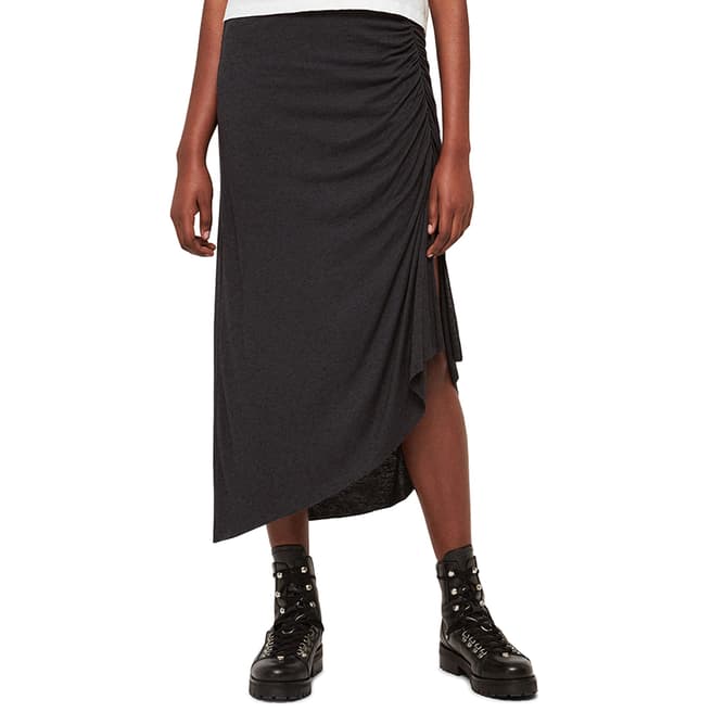 AllSaints Black Ruched Walla Skirt