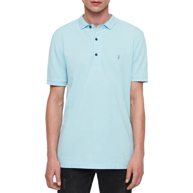 AllSaints Blue Reform Cotton Polo Shirt