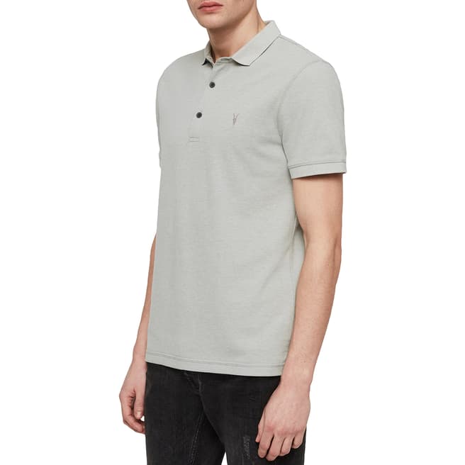 AllSaints Soft Grey Reform Cotton Polo Shirt