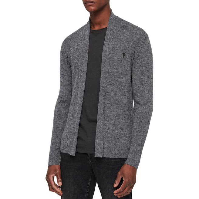 AllSaints Charcoal Mode Wool Cardigan