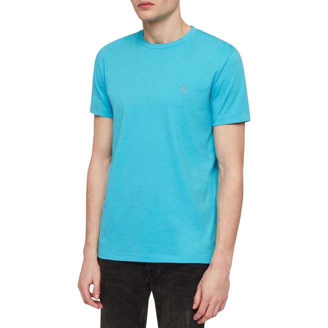 AllSaints Bright Blue Tonic Crew Neck Cotton T-Shirt