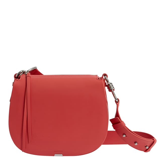 AllSaints Coral Pink Captain Round Crossbody