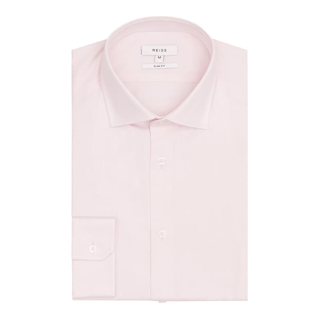 Reiss Pink Control Slim Fit Cotton Shirt