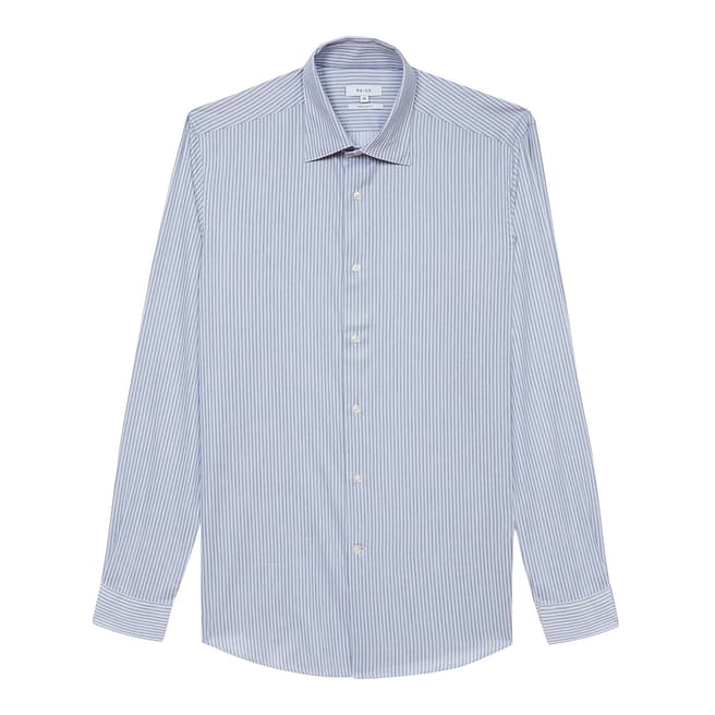 Reiss Blue Ironsky Regular Fit Cotton Shirt