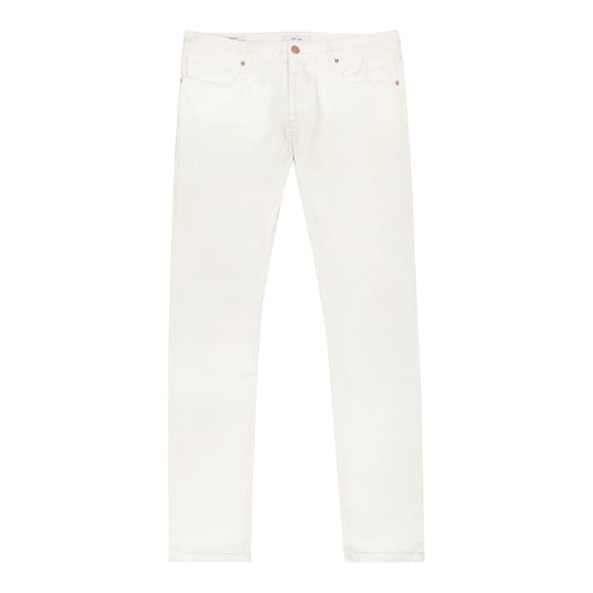 Reiss White Woolcombe Slim Cotton Jeans