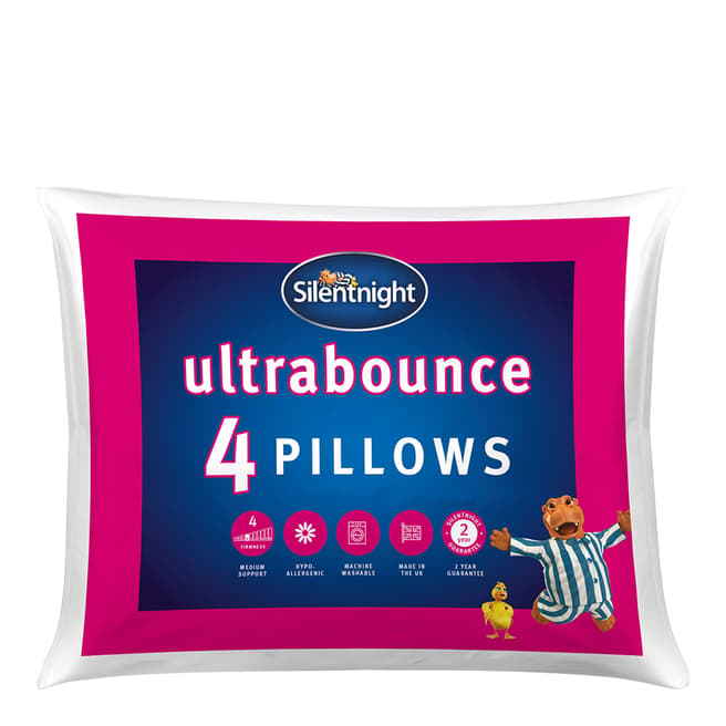 Silentnight Ultrabounce Overlocked Pack of 4 Pillows