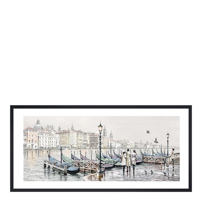 Richard Macneil Quayside, Venice 30x60cm Framed Print