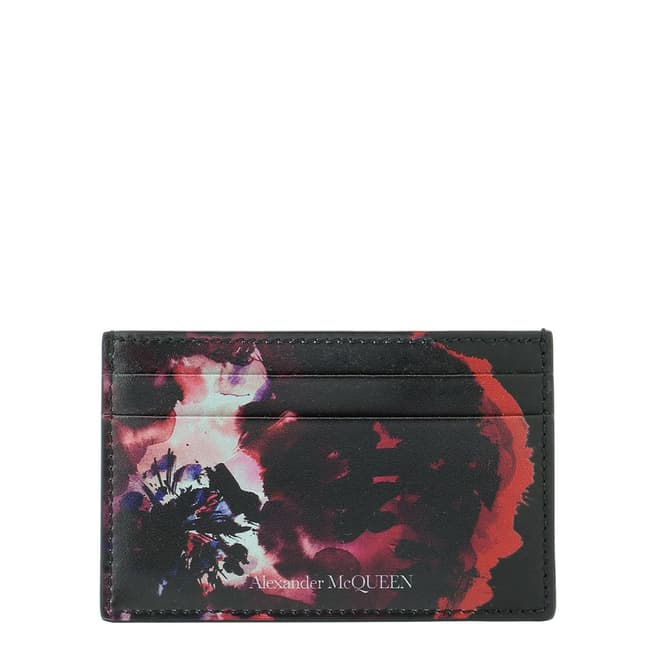 Alexander McQueen Men's Black/Multi Leather Cardholder