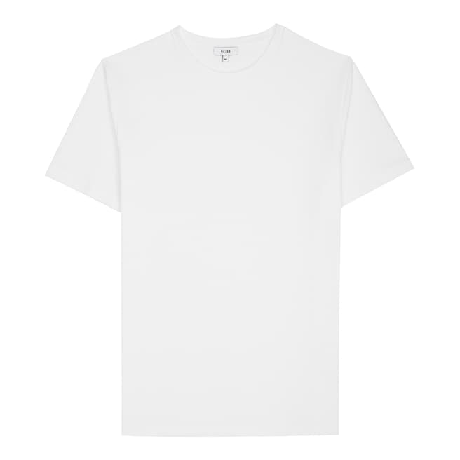 Reiss White Heaton Textured Cotton T-Shirt